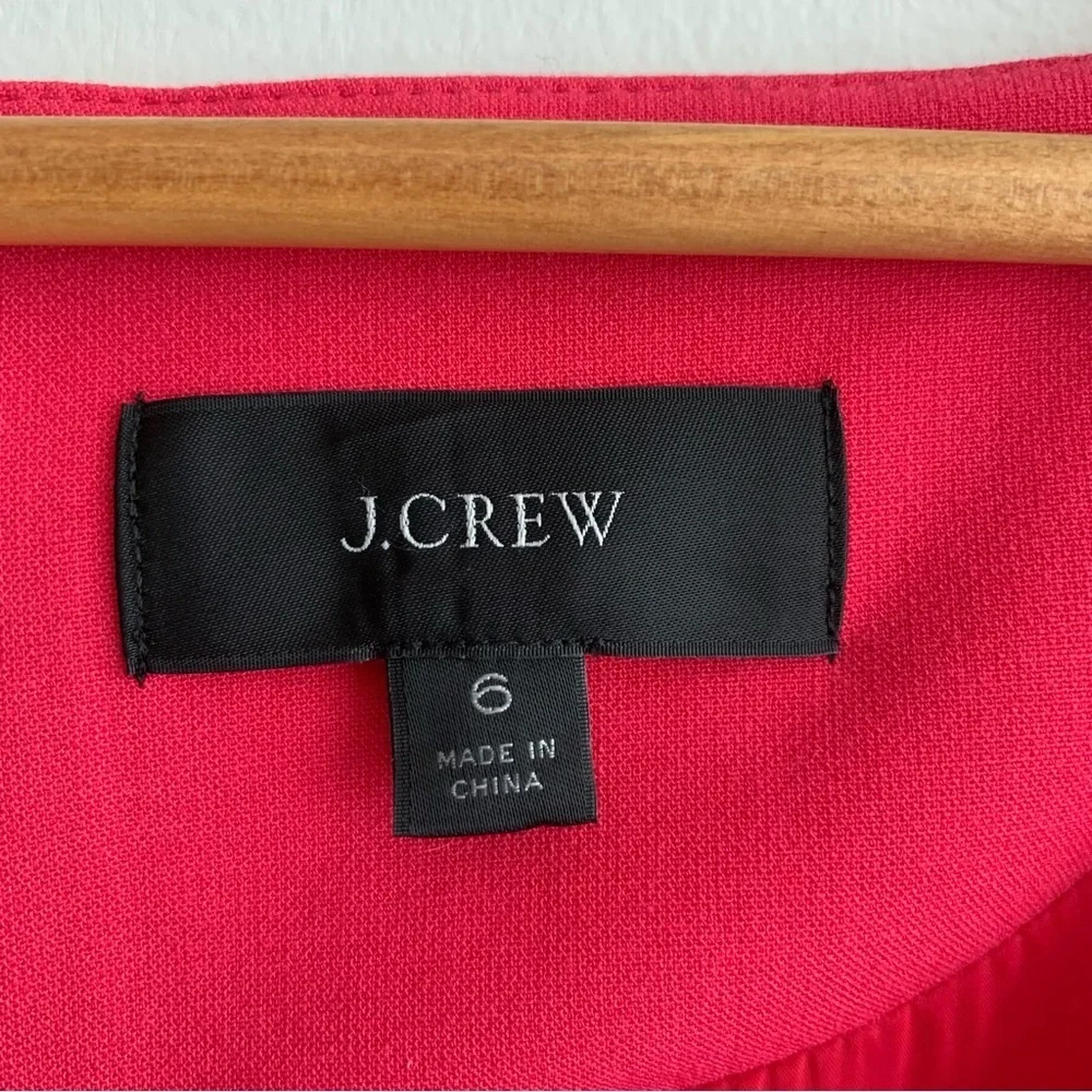 J. Crew Red Square Neck Knee Length Sleeveless Dress - Picture 2 of 9